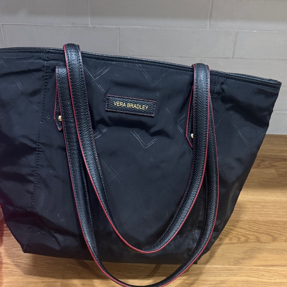 Vera Bradley Black Tote with Red Accents